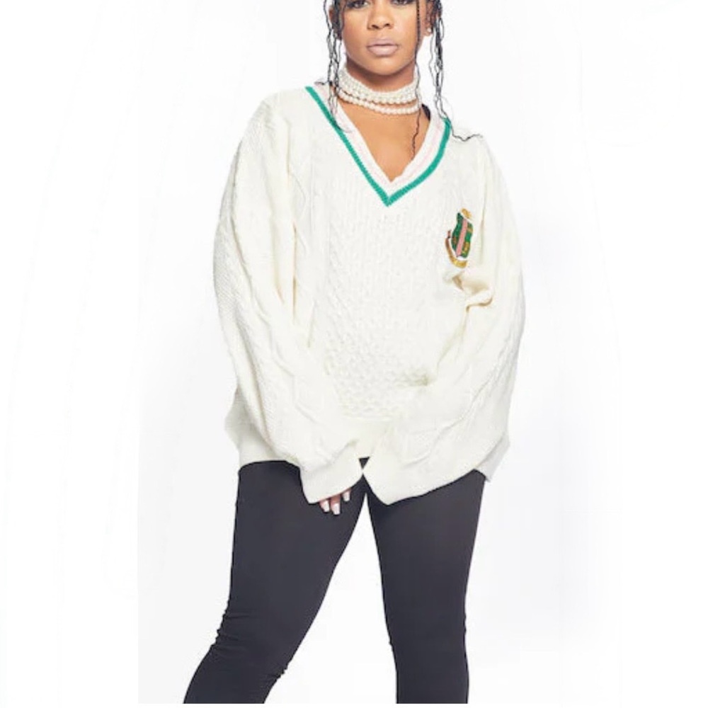 Oversized vintage preppy tennis prep sweater